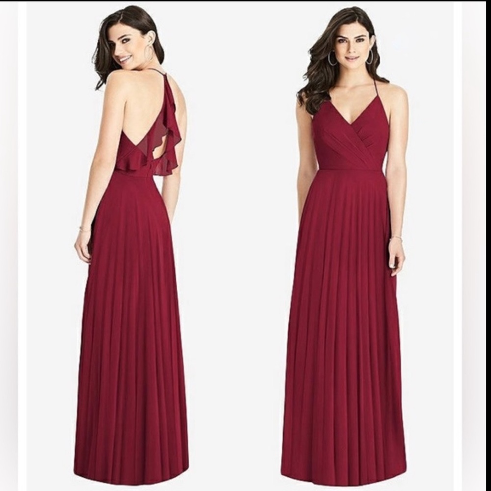 Dessy Collection
Lux Chiffon Halter Gown with Ruffle Details
